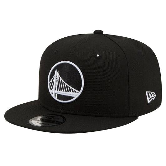 Men's Golden State Warriors New Era Black & White 9FIFTY Snapback Hat
