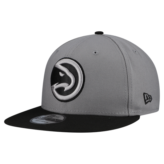 Men's Atlanta Hawks  New Era Gray Core Logo Storm Gray Two-Tone 9FIFTY Snapback Hat