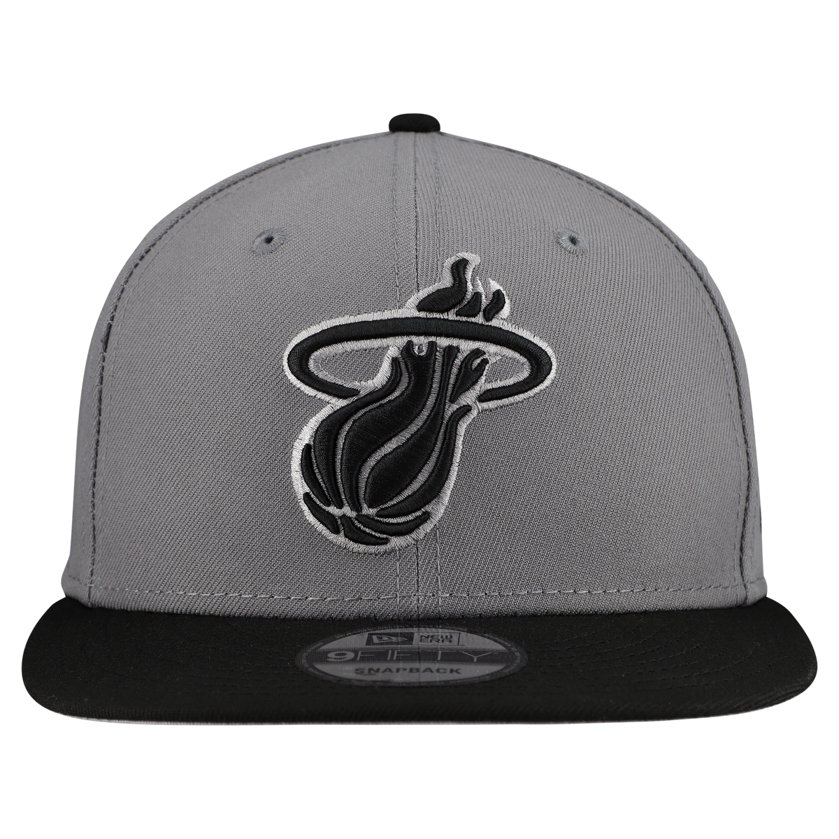 Men's Miami Heat  New Era Gray Core Logo Storm Gray Two-Tone 9FIFTY Snapback Hat
