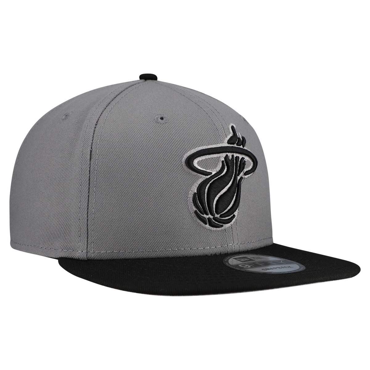 Men's Miami Heat  New Era Gray Core Logo Storm Gray Two-Tone 9FIFTY Snapback Hat