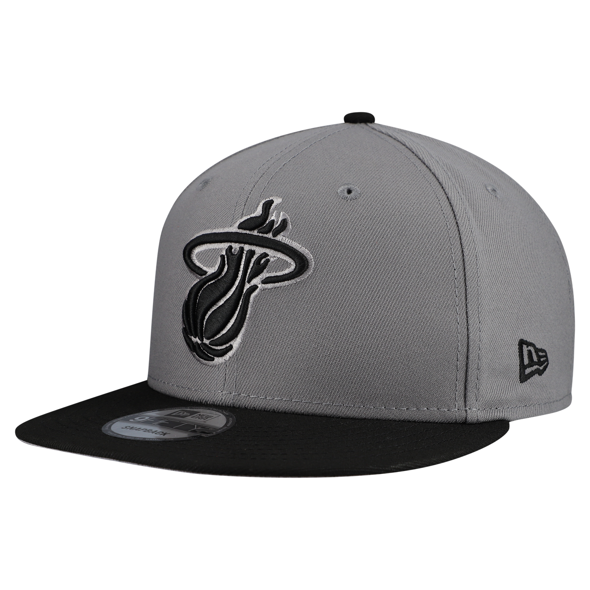 Men's Miami Heat  New Era Gray Core Logo Storm Gray Two-Tone 9FIFTY Snapback Hat