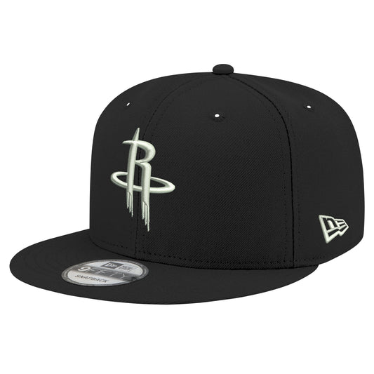 Men's Houston Rockets New Era Black & White 9FIFTY Snapback Hat