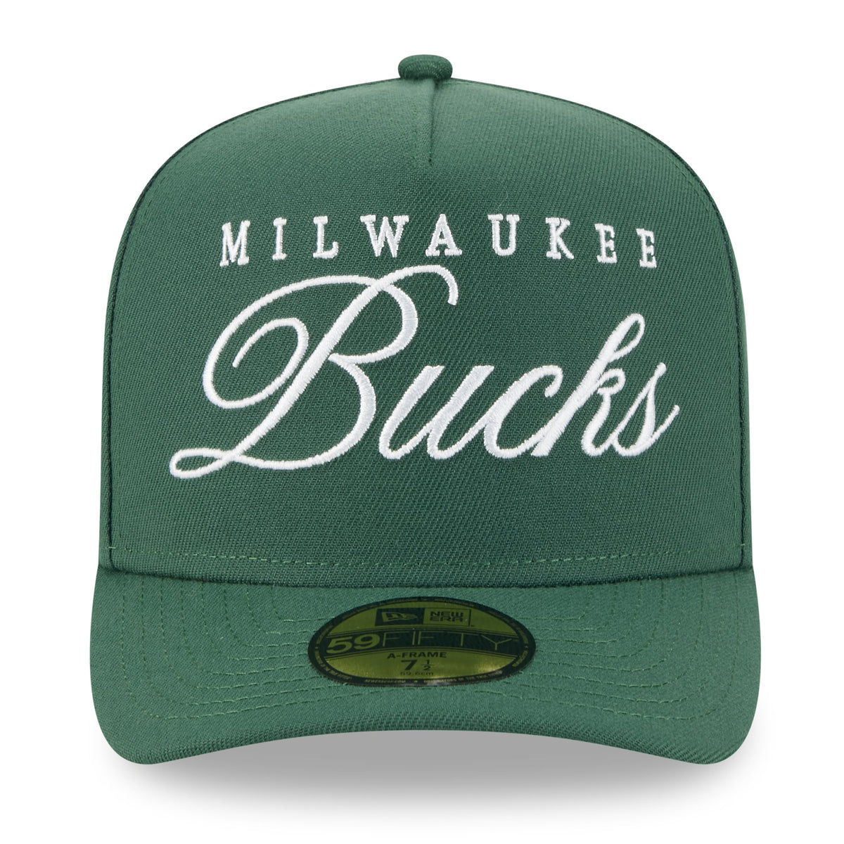 Men's Milwaukee Bucks New Era Hunter Green 2025 NBA Draft A-Frame 59FIFTY Fitted Hat