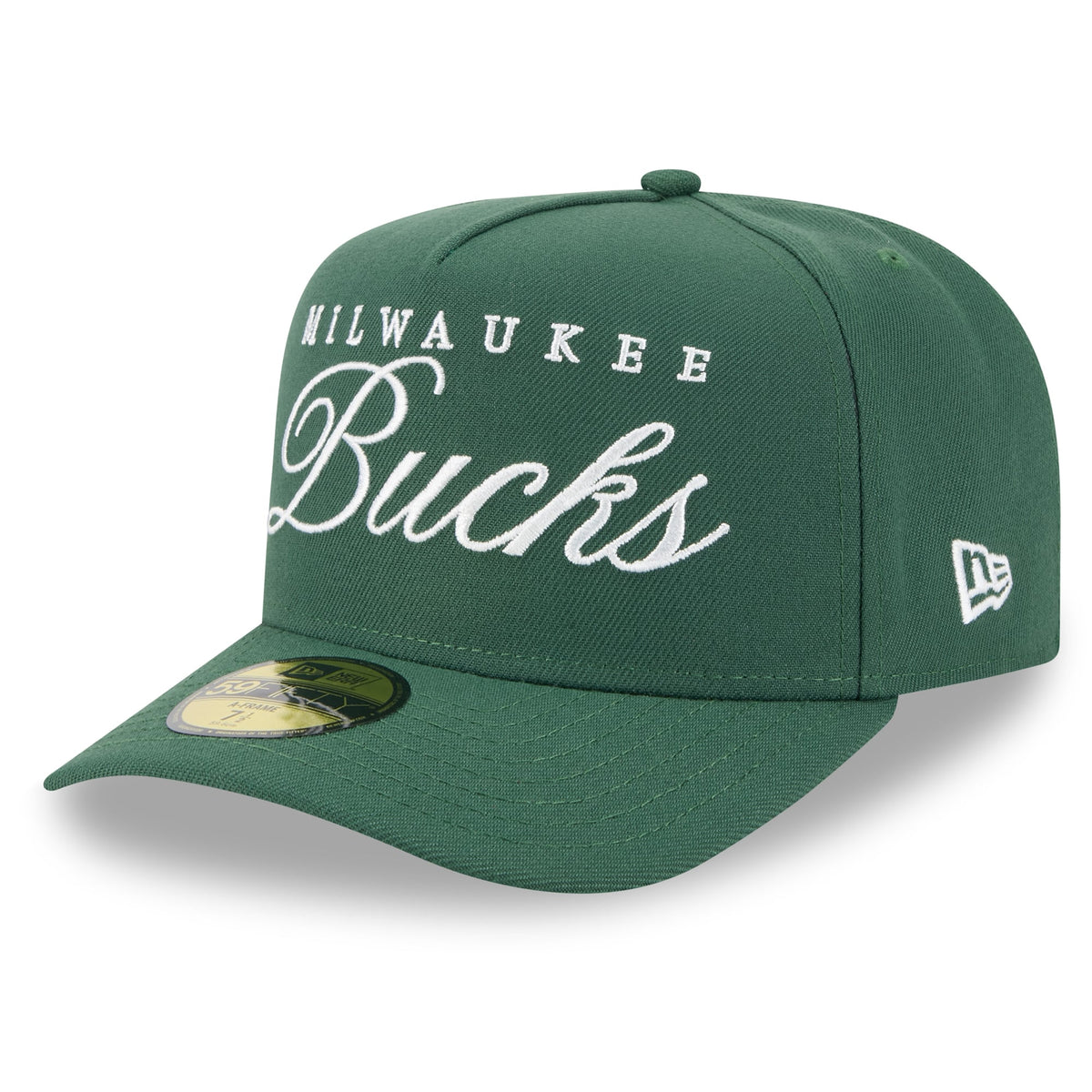 Men's Milwaukee Bucks New Era Hunter Green 2025 NBA Draft A-Frame 59FIFTY Fitted Hat