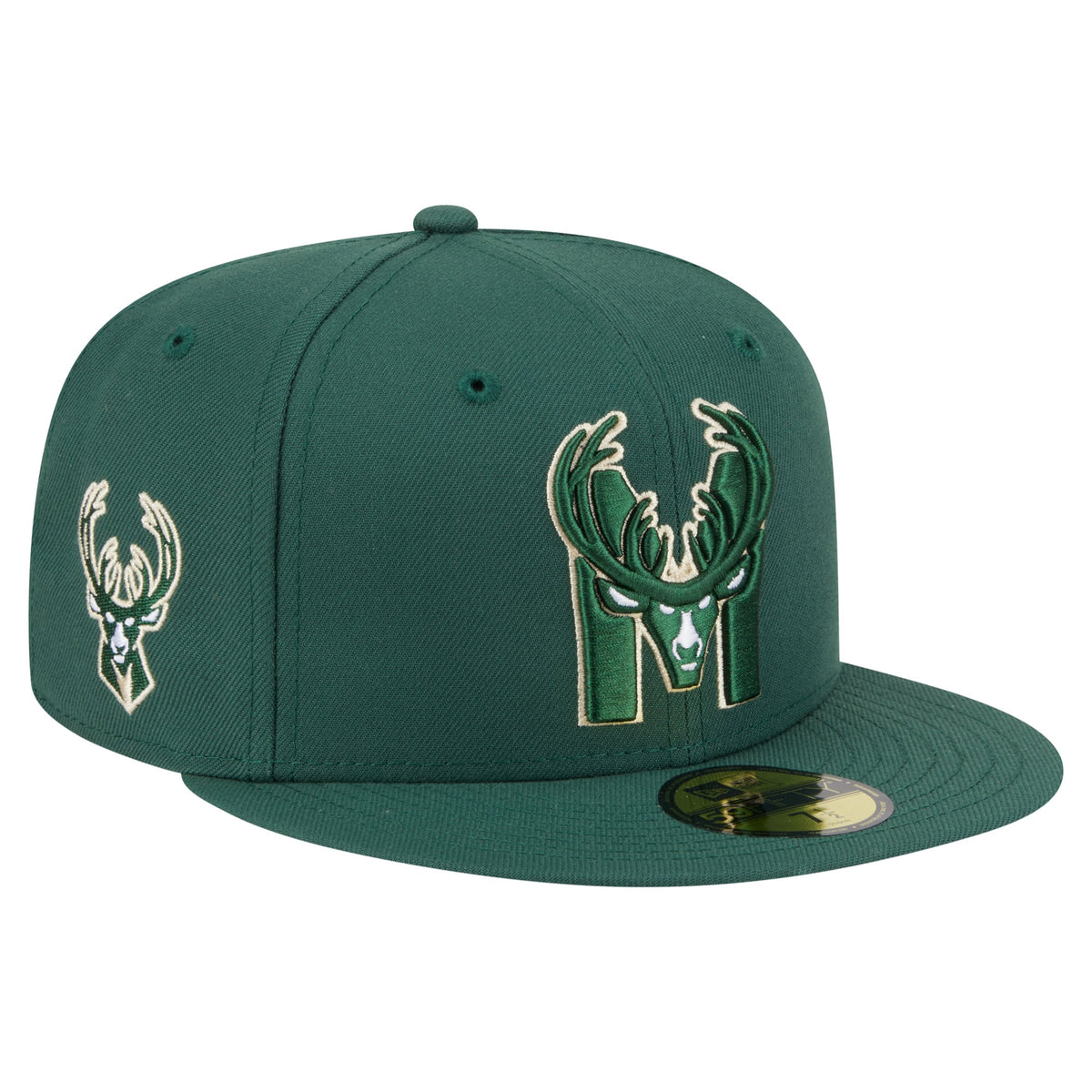 Men's Milwaukee Bucks  New Era Hunter Green Deceptor 59FIFTY Fitted Hat