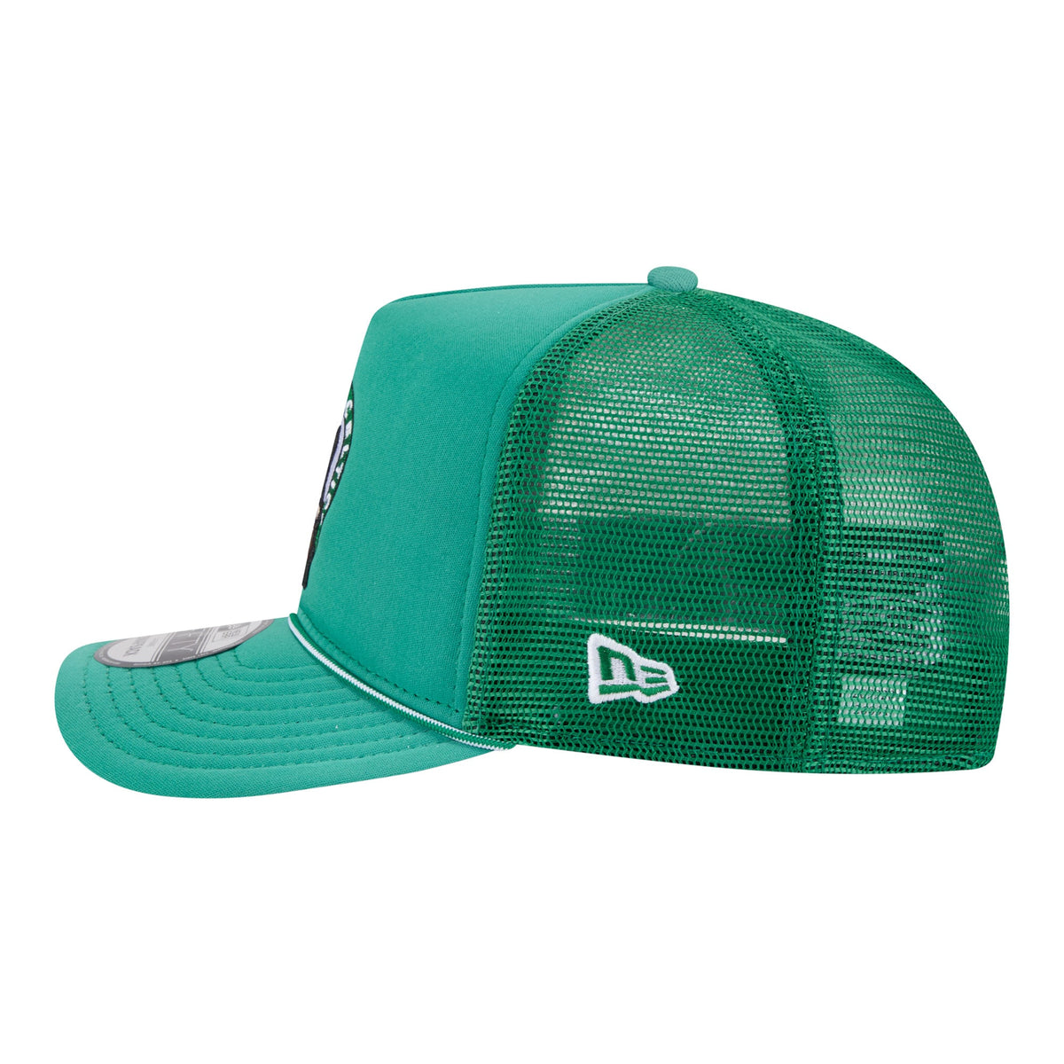 Men's Boston Celtics New Era Kelly Green Faded Foam Front 9FIFTY A-Frame Adjustable Trucker Hat