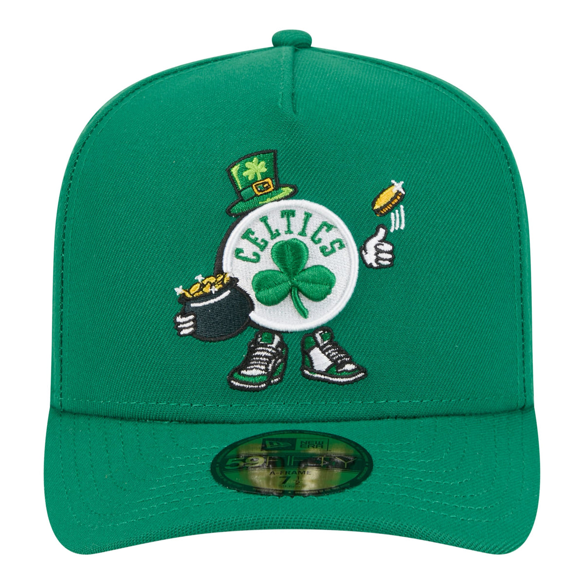 Men's Boston Celtics  New Era Kelly Green Injection Cartoon Logo A-Frame 59FIFTY Fitted Hat