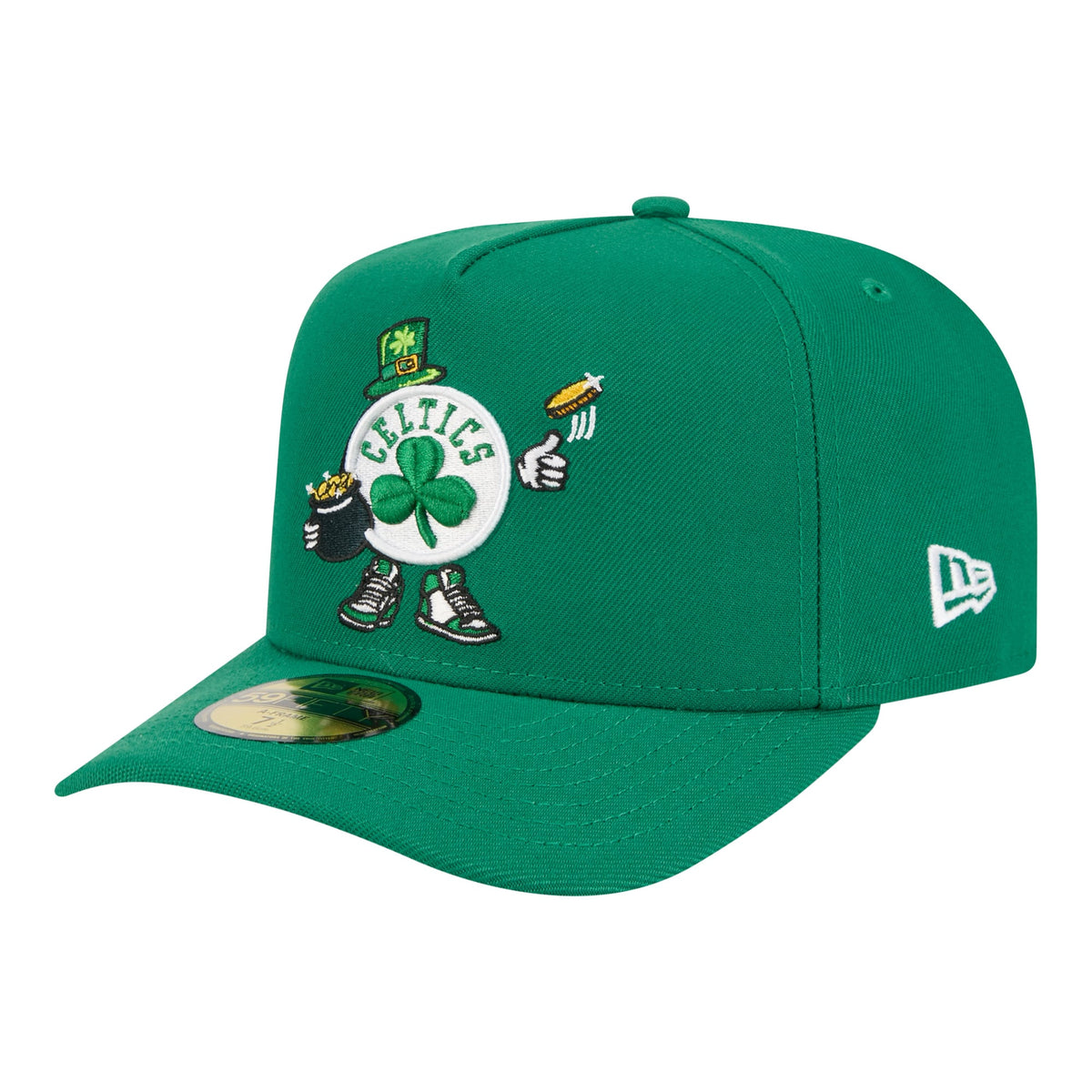 Men's Boston Celtics  New Era Kelly Green Injection Cartoon Logo A-Frame 59FIFTY Fitted Hat