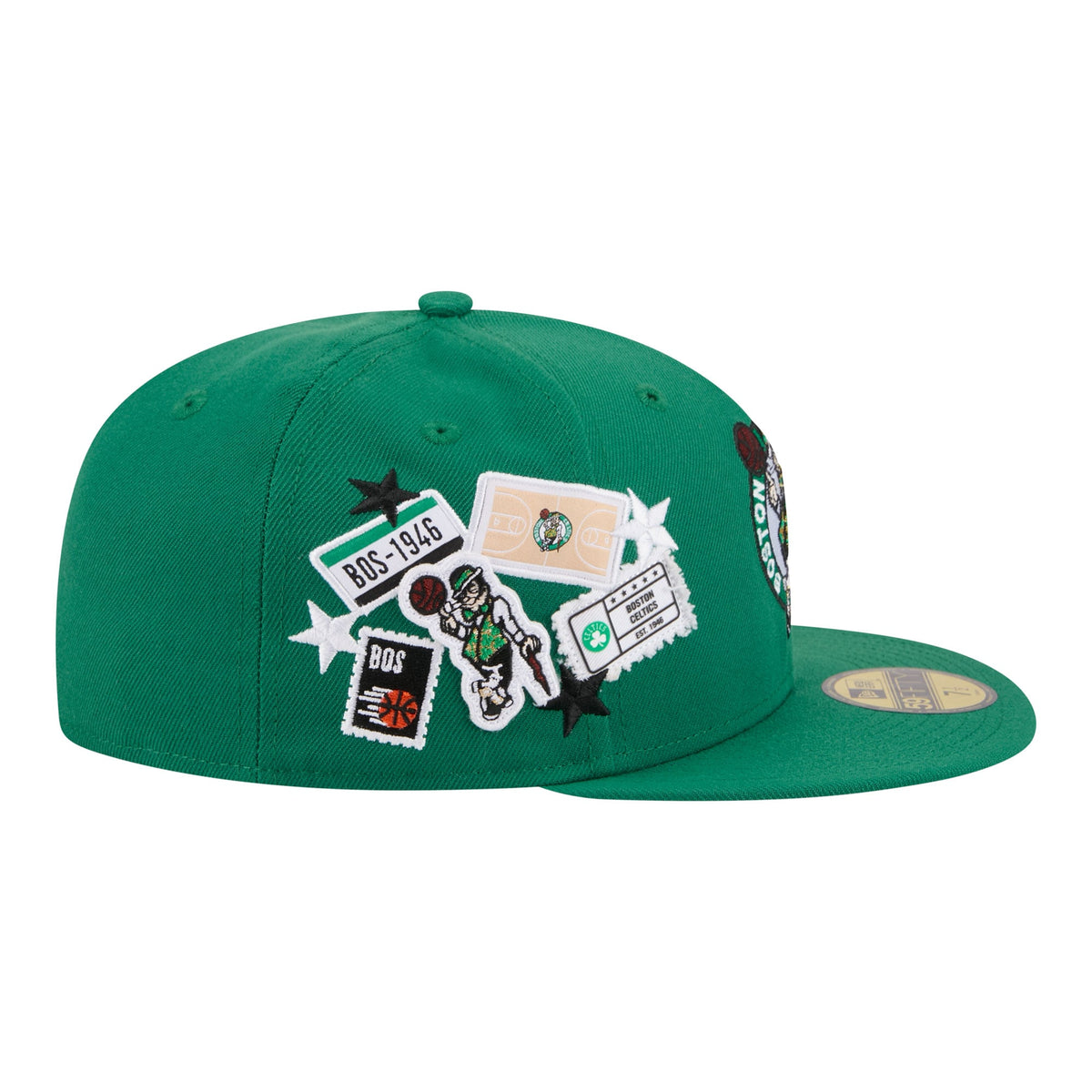 Men's Boston Celtics  New Era Kelly Green Team Collage 59FIFTY Fitted Hat