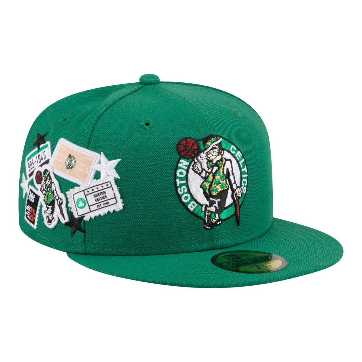 Men's Boston Celtics  New Era Kelly Green Team Collage 59FIFTY Fitted Hat