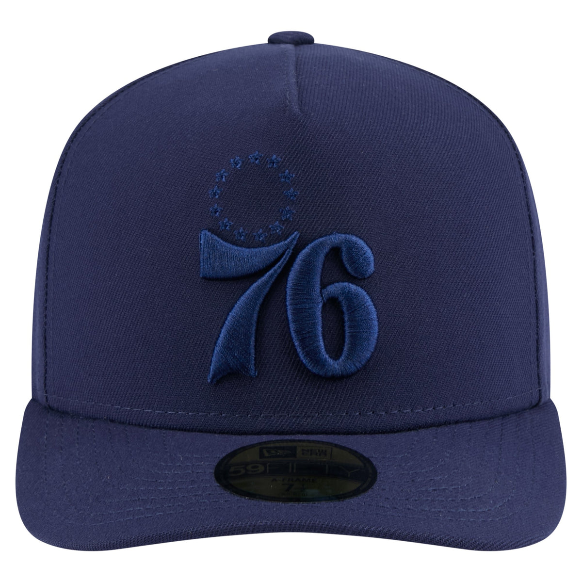 Men's Philadelphia 76ers  New Era Navy Colorpack A-Frame Pinch Front 59FIFTY Fitted Hat