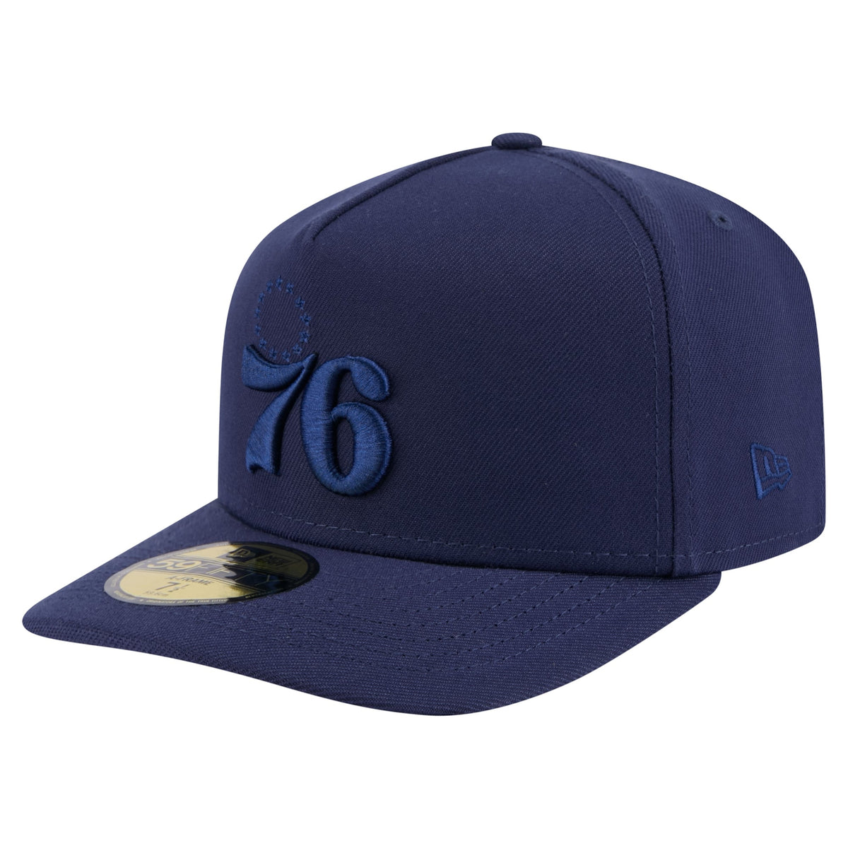Men's Philadelphia 76ers  New Era Navy Colorpack A-Frame Pinch Front 59FIFTY Fitted Hat