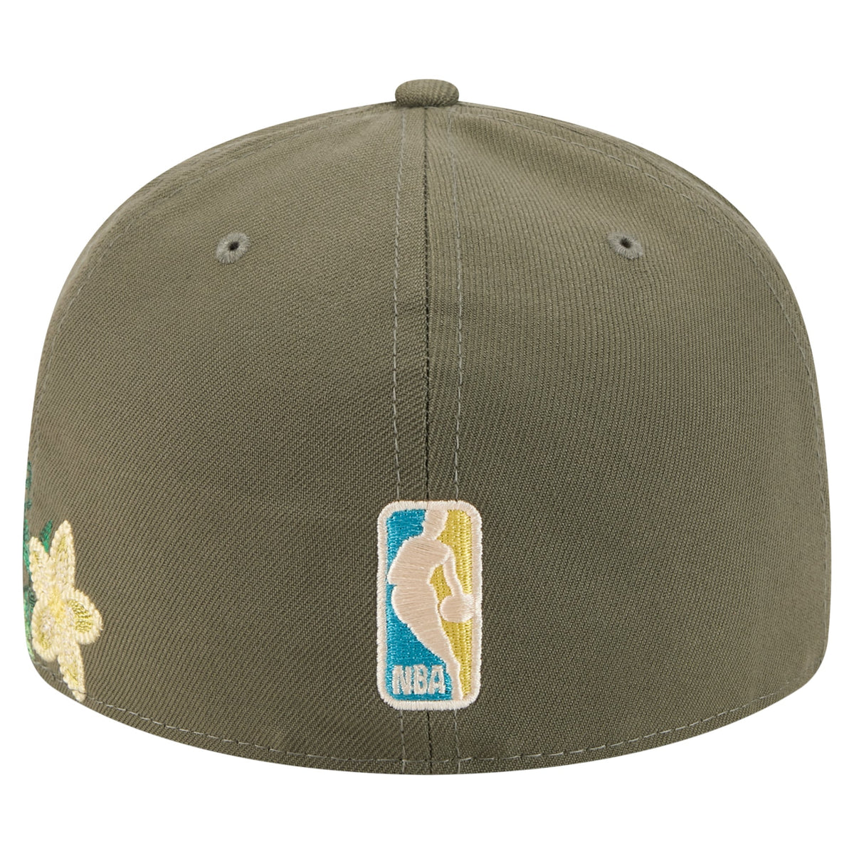 Men's Los Angeles Lakers New Era Olive Tonal Florals 59FIFTY Fitted Hat