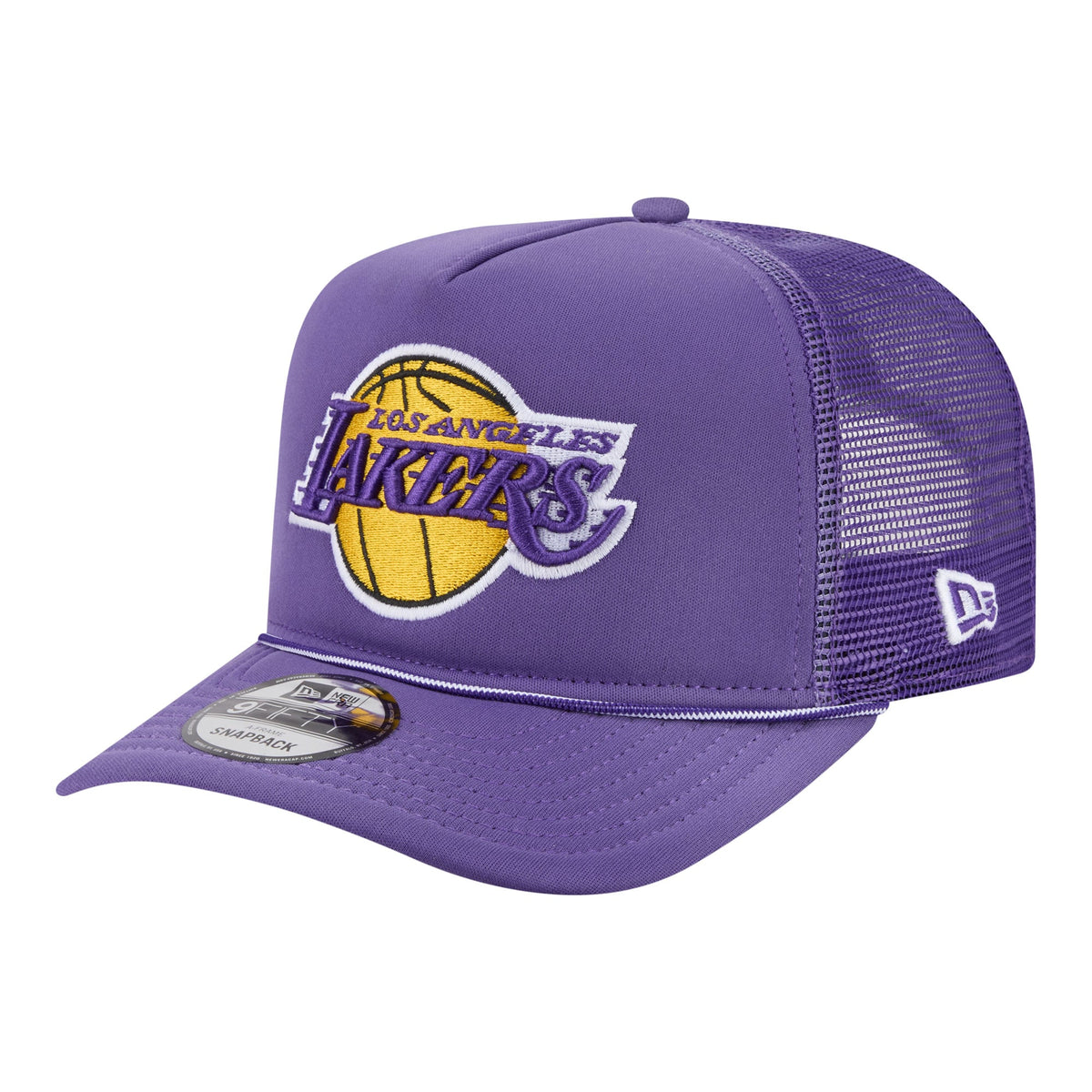 Men's Los Angeles Lakers New Era Purple Faded Foam Front 9FIFTY A-Frame Adjustable Trucker Hat
