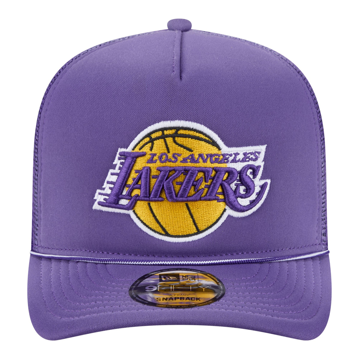 Men's Los Angeles Lakers New Era Purple Faded Foam Front 9FIFTY A-Frame Adjustable Trucker Hat