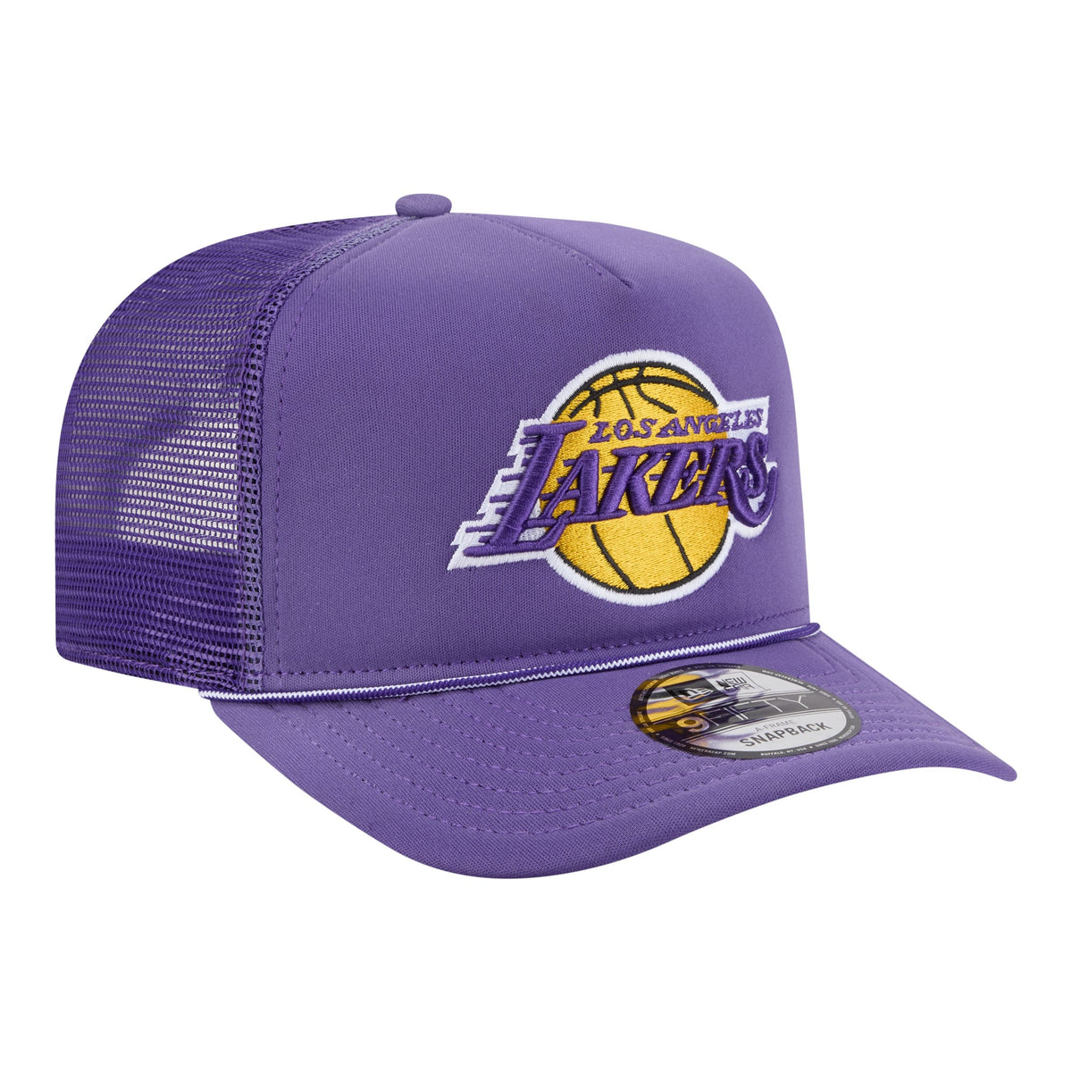 Men's Los Angeles Lakers New Era Purple Faded Foam Front 9FIFTY A-Frame Adjustable Trucker Hat