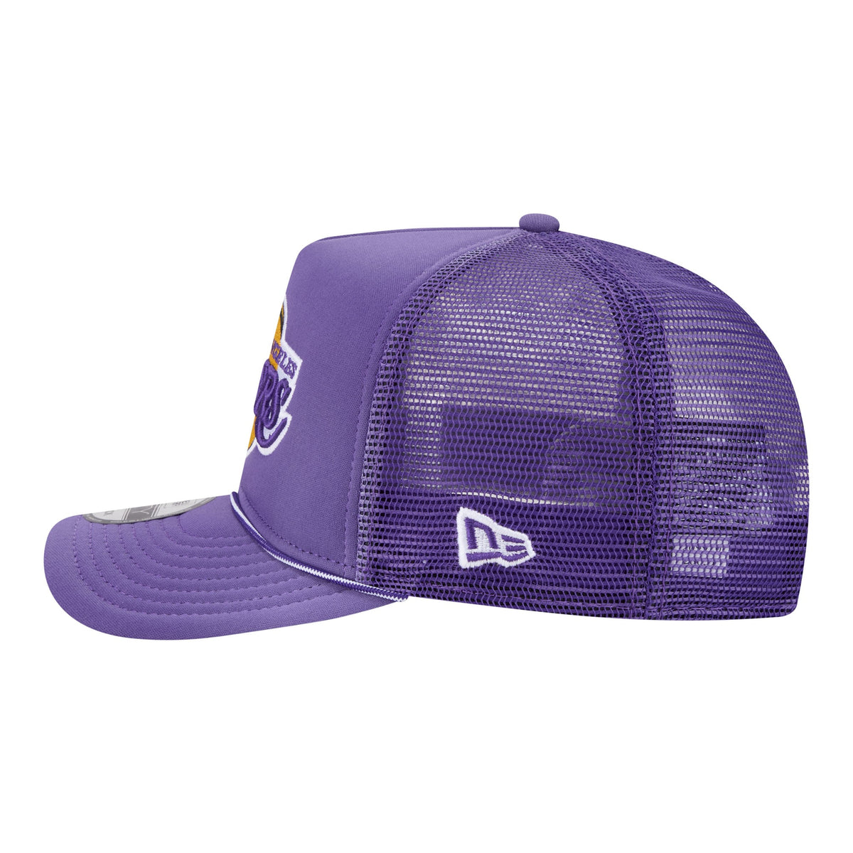 Men's Los Angeles Lakers New Era Purple Faded Foam Front 9FIFTY A-Frame Adjustable Trucker Hat