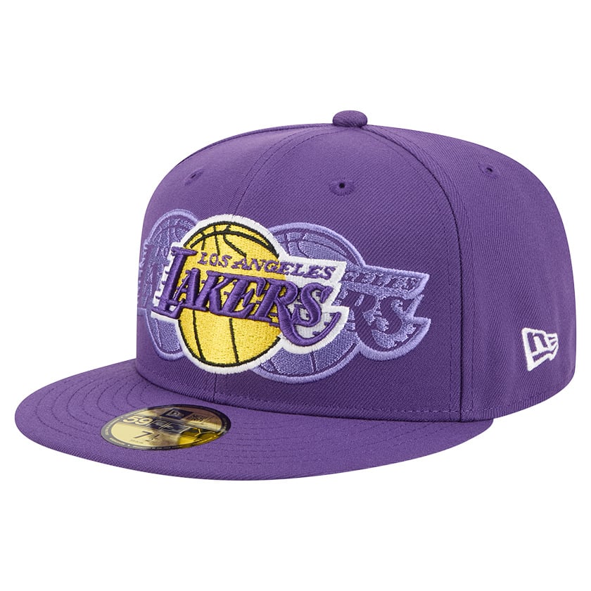 Men's Los Angeles Lakers  New Era Purple Tri-Hit 59Fifty Fitted Hat
