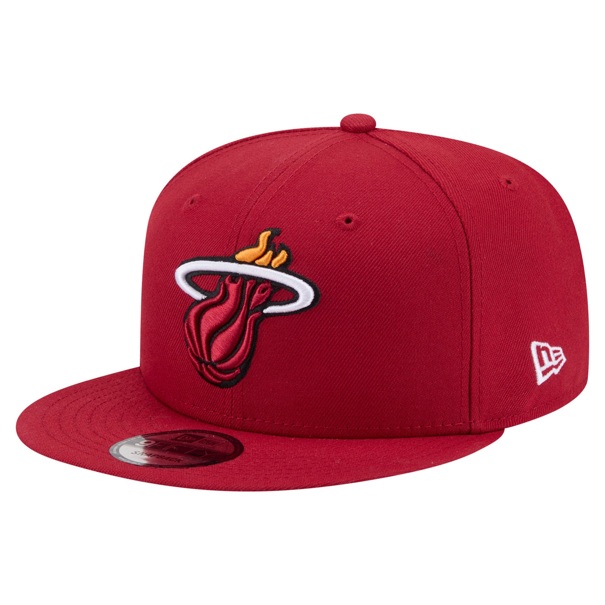 Men's Miami Heat  New Era Red Team 9FIFTY Snapback Hat