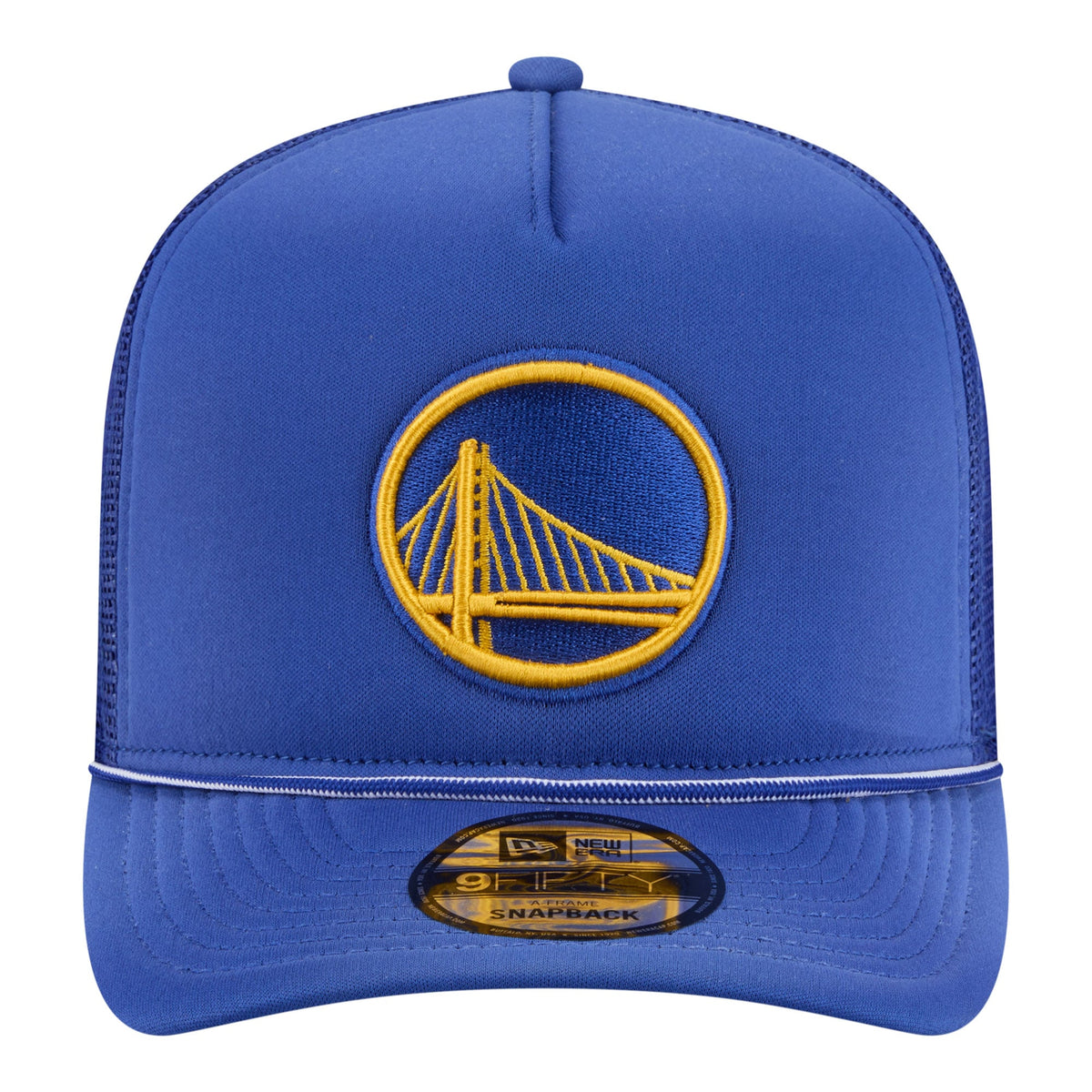 Men's Golden State Warriors New Era Royal Faded Foam Front 9FIFTY A-Frame Adjustable Trucker Hat