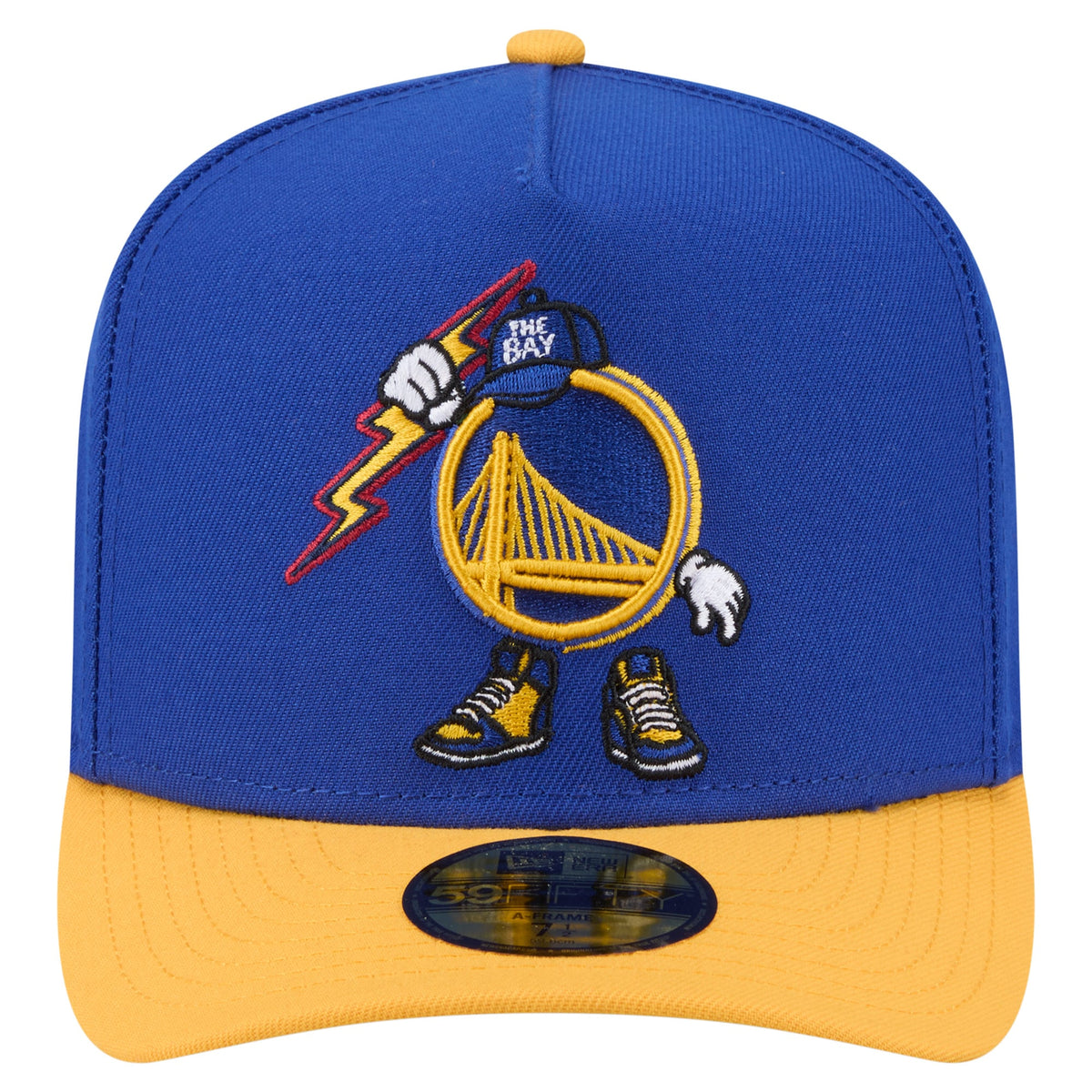 Men's Golden State Warriors  New Era Royal Injection Cartoon Logo A-Frame 59FIFTY Fitted Hat