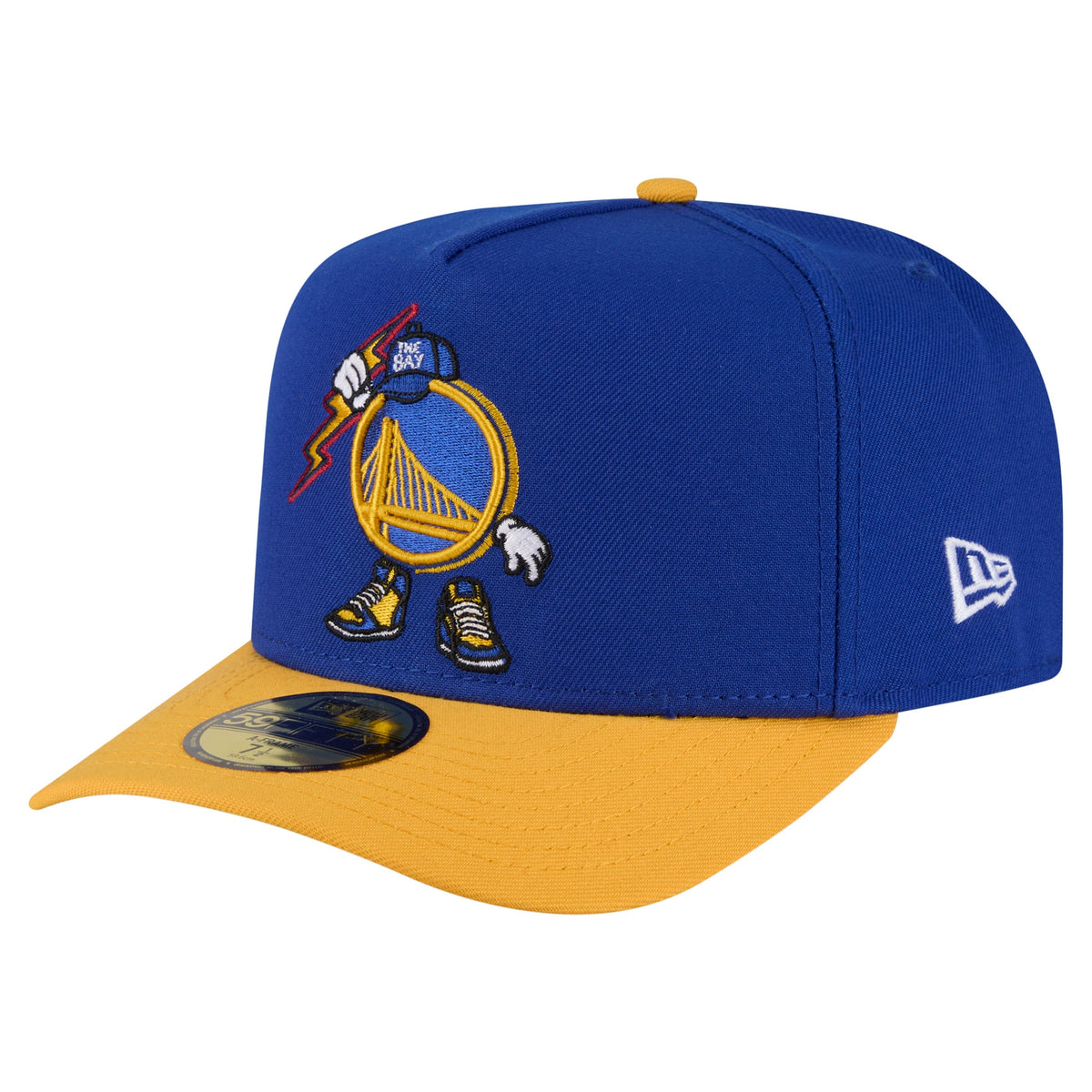 Men's Golden State Warriors  New Era Royal Injection Cartoon Logo A-Frame 59FIFTY Fitted Hat