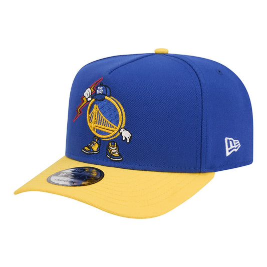 Men's Golden State Warriors  New Era Royal Injection Cartoon Logo A-Frame 9FIFTY Adjustable Hat