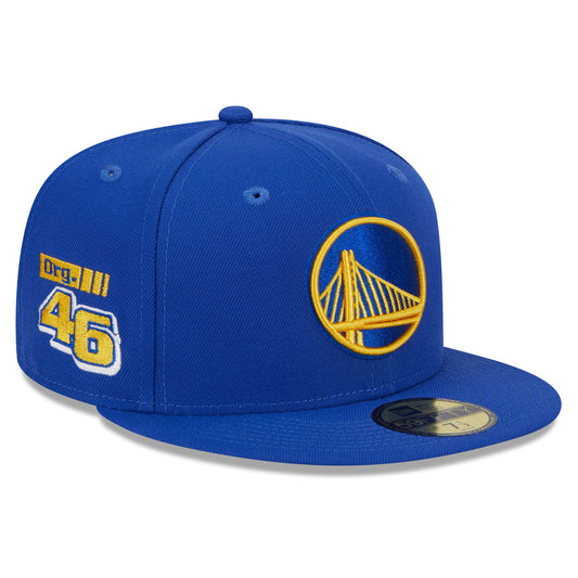 Men's Golden State Warriors New Era Royal  Rally Drive Side Patch 59FIFTY Fitted Hat