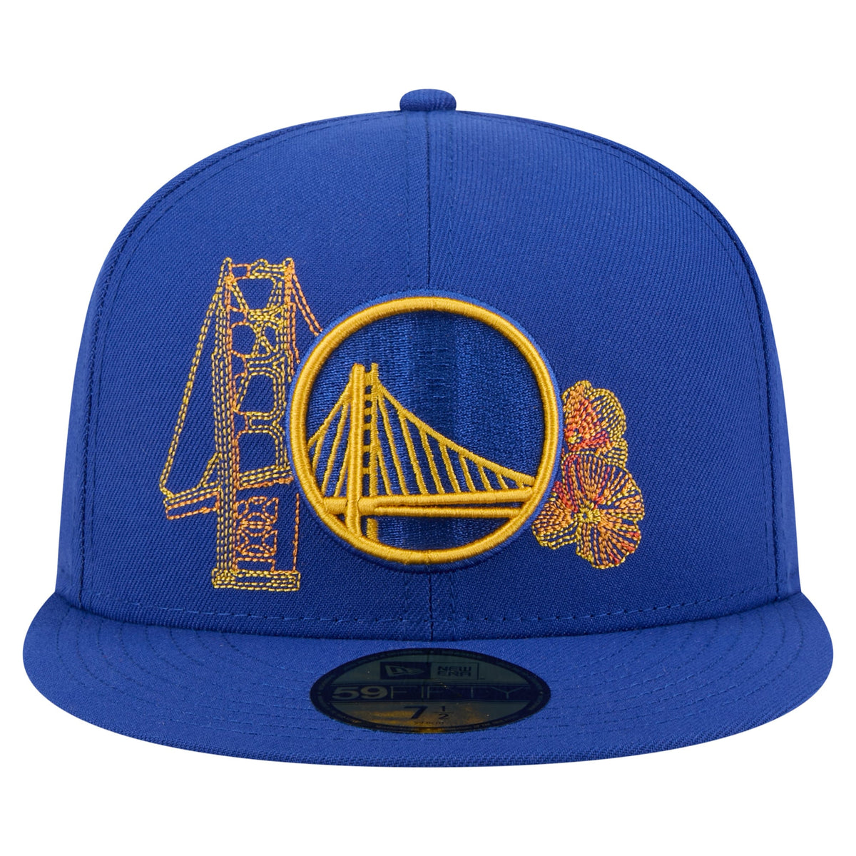 Men's Golden State Warriors New Era Royal State Stitch 59FIFTY Fitted Hat