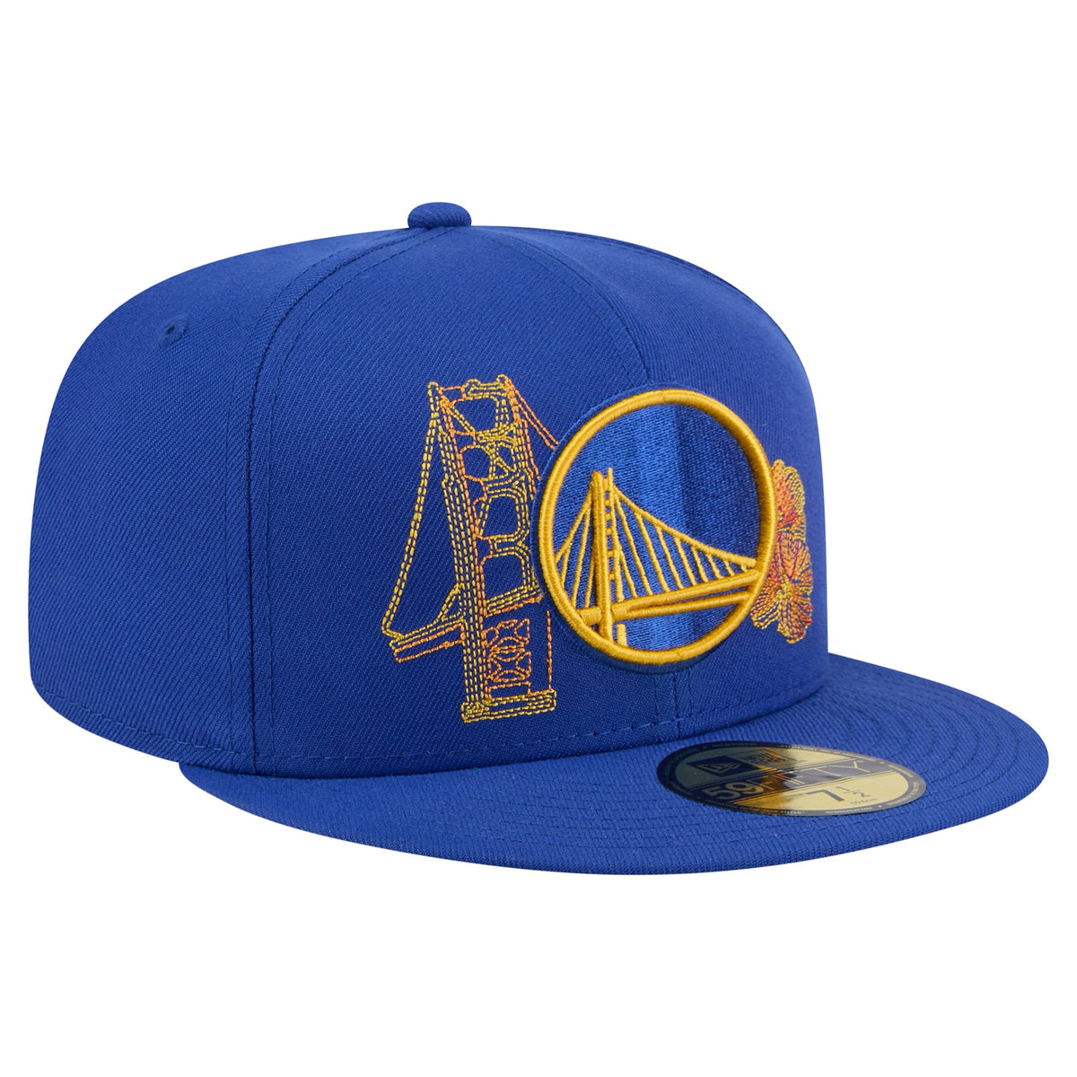 Men's Golden State Warriors New Era Royal State Stitch 59FIFTY Fitted Hat