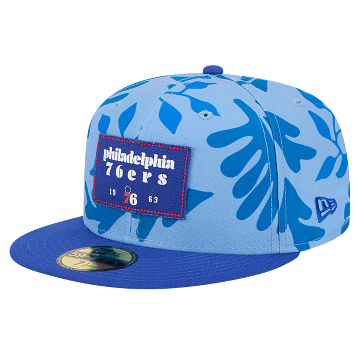 Men's Philadelphia 76ers New Era Royal Palm Fronds 2-Tone 59FIFTY Fitted Hat