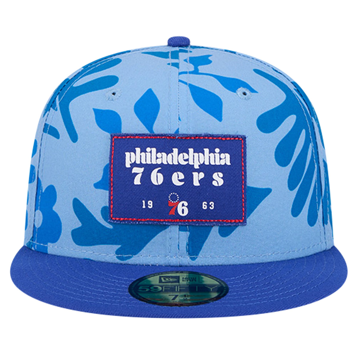 Men's Philadelphia 76ers New Era Royal Palm Fronds 2-Tone 59FIFTY Fitted Hat