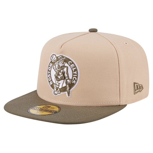 Men's Boston Celtics  New Era Tan Color Pack Two-Tone 59FIFTY A-Frame Fitted Hat