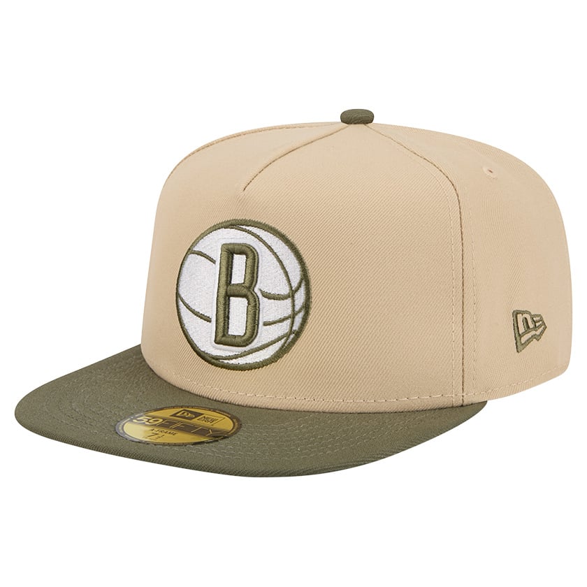 Men's Brooklyn Nets  New Era Tan Color Pack Two-Tone 59FIFTY A-Frame Fitted Hat