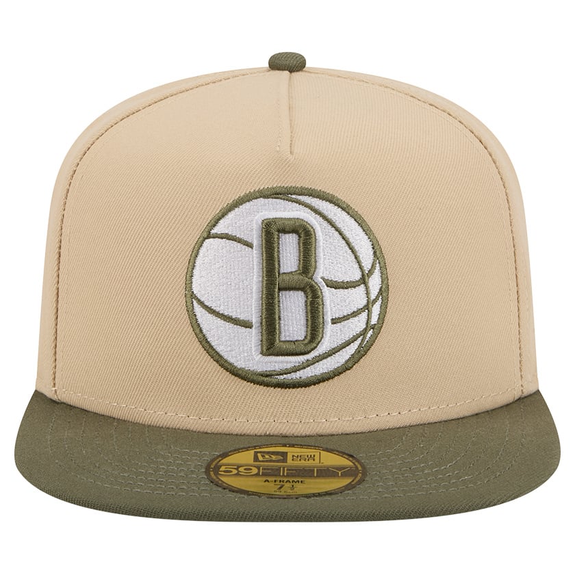 Men's Brooklyn Nets  New Era Tan Color Pack Two-Tone 59FIFTY A-Frame Fitted Hat