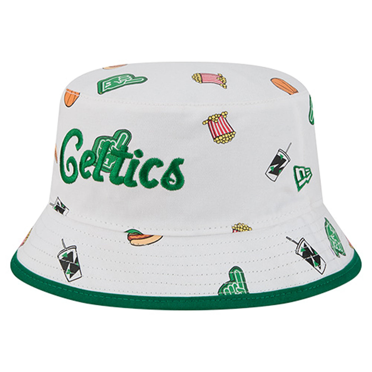 Men's Boston Celtics New Era White Team Cheer Reversible Bucket Hat