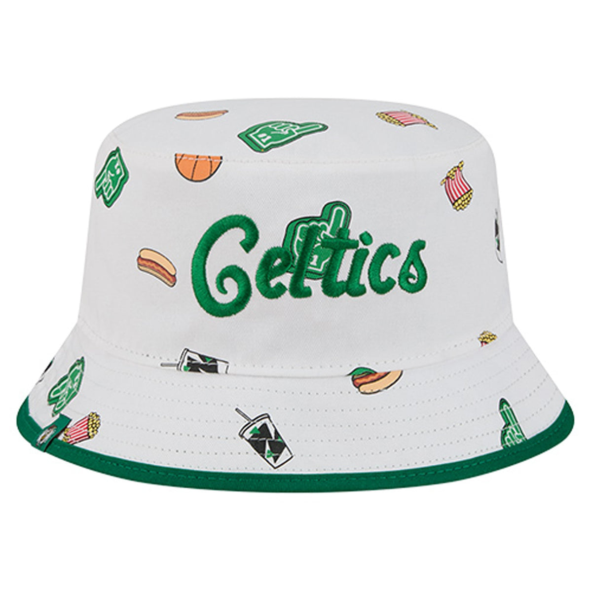 Men's Boston Celtics New Era White Team Cheer Reversible Bucket Hat