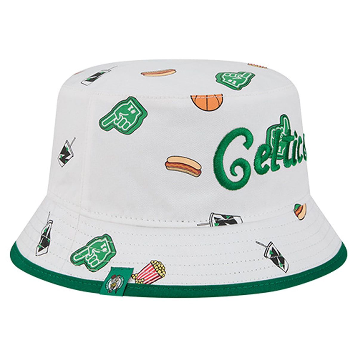 Men's Boston Celtics New Era White Team Cheer Reversible Bucket Hat