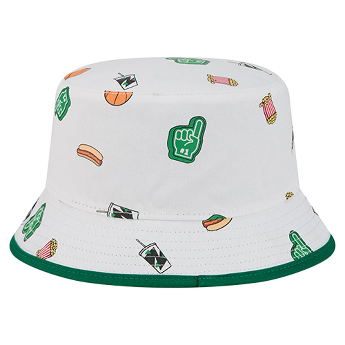 Men's Boston Celtics New Era White Team Cheer Reversible Bucket Hat