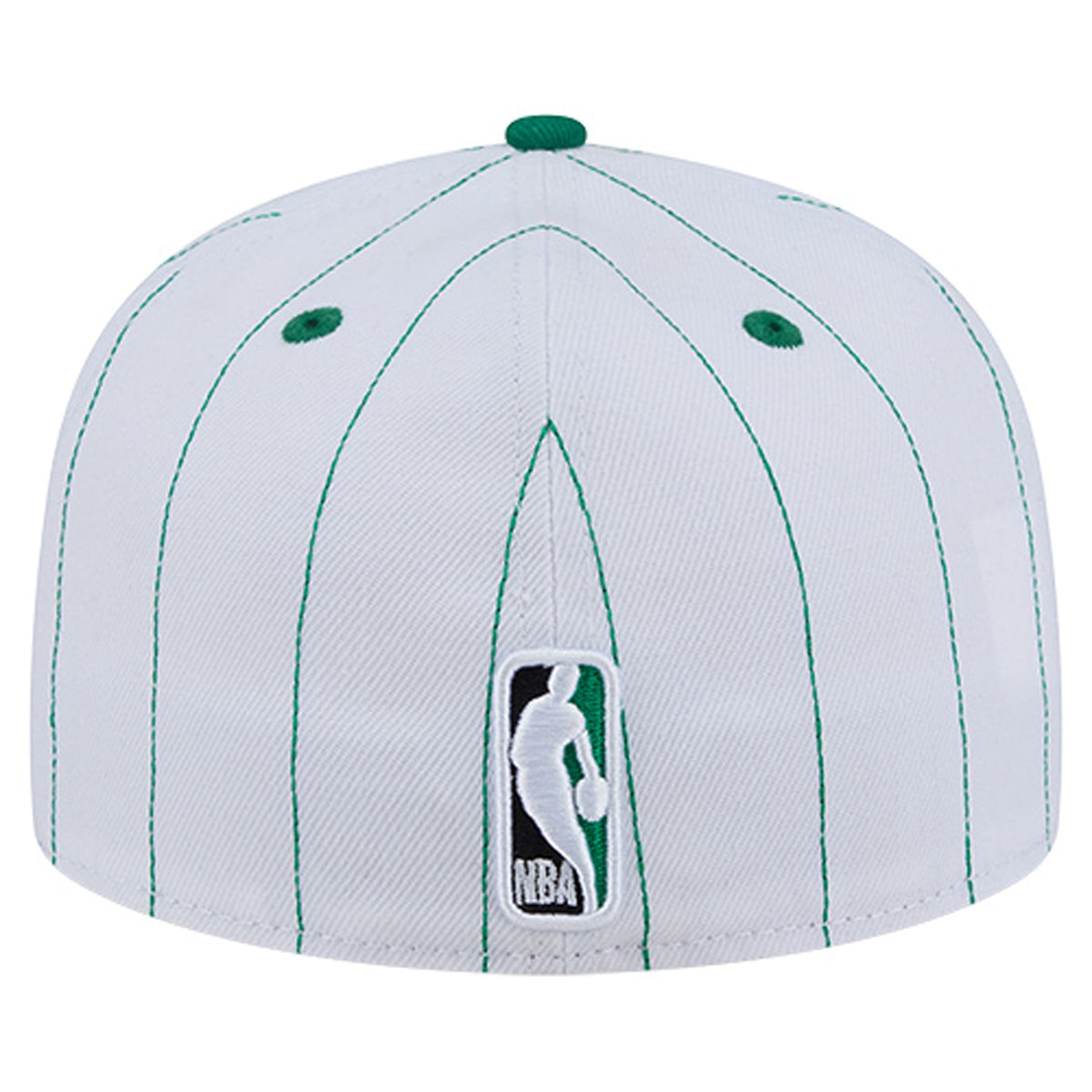Men's Boston Celtics  New Era White Wordmark Pinstripe 59FIFTY Fitted Hat