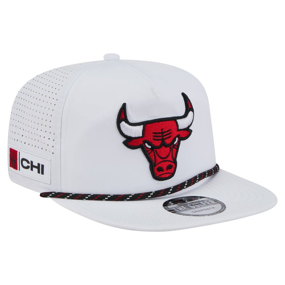 Men's Chicago Bulls New Era White Performance Rope Golfer Adjustable Hat