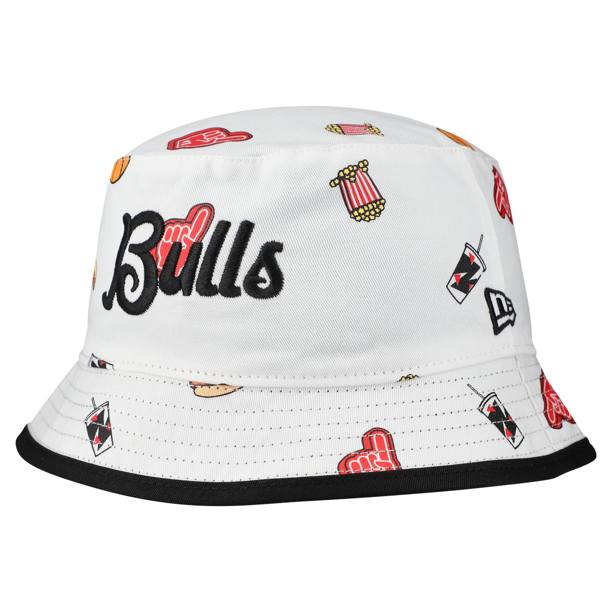 Men's Chicago Bulls New Era White Team Cheer Reversible Bucket Hat