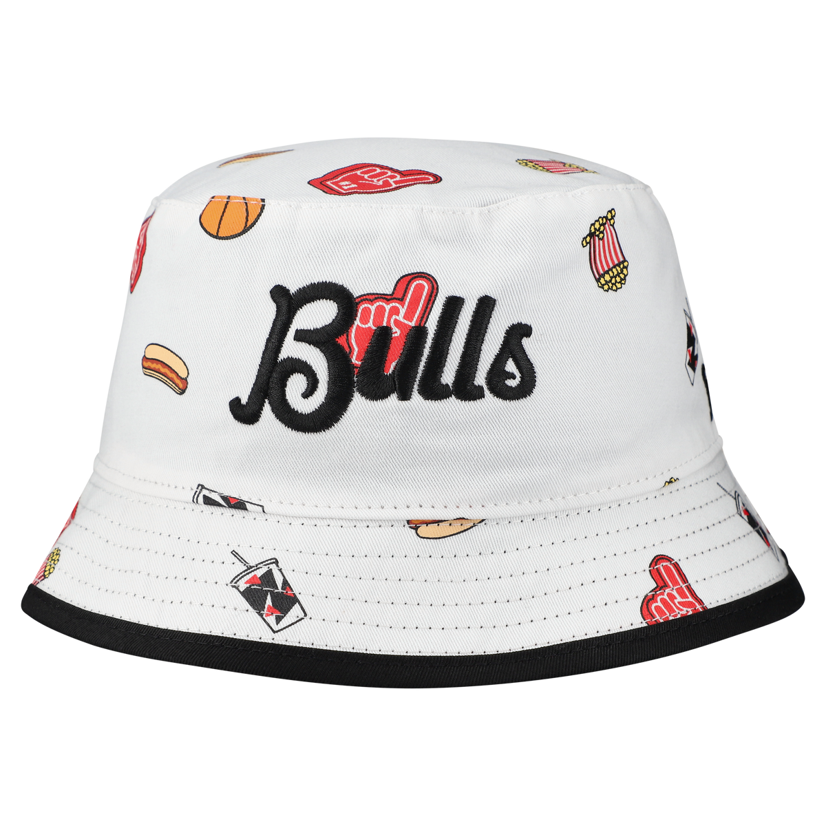 Men's Chicago Bulls New Era White Team Cheer Reversible Bucket Hat