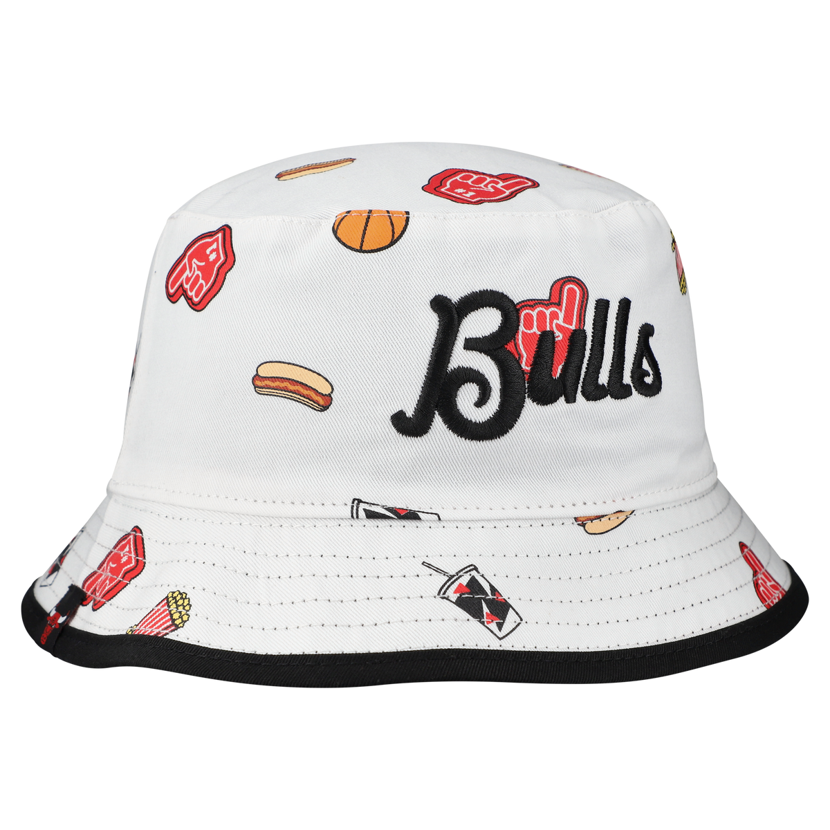 Men's Chicago Bulls New Era White Team Cheer Reversible Bucket Hat