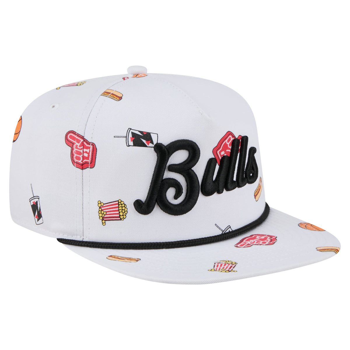 Men's Chicago Bulls New Era White Team Cheer Rope 19TWENTY Adjustable Hat
