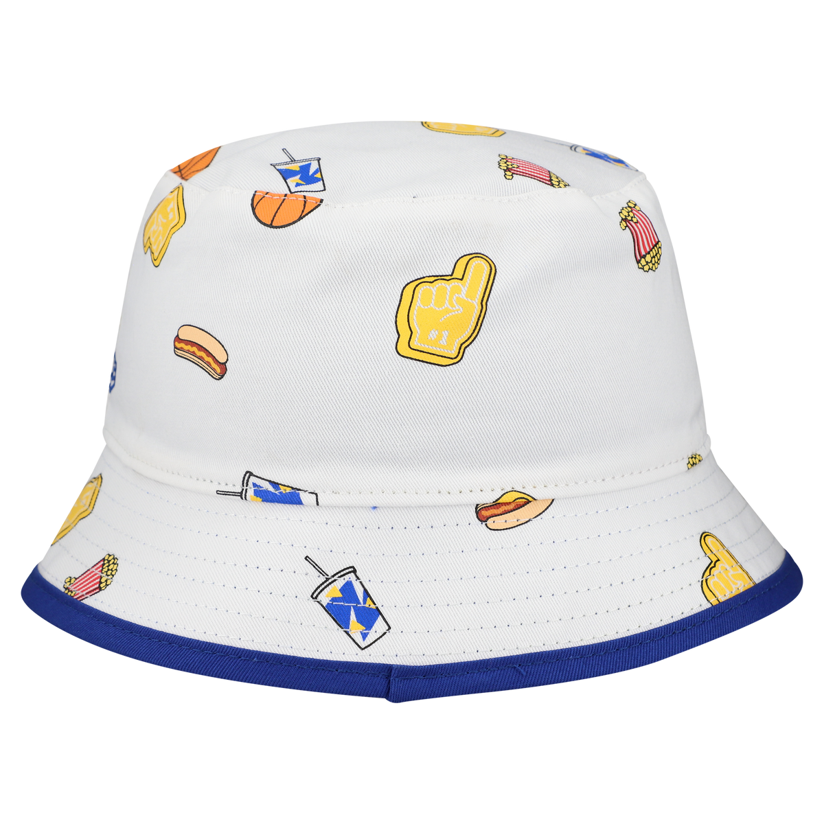 Men's Golden State Warriors New Era White Team Cheer Reversible Bucket Hat