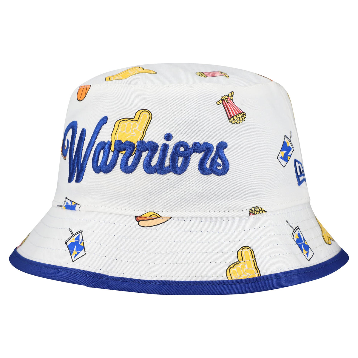Men's Golden State Warriors New Era White Team Cheer Reversible Bucket Hat