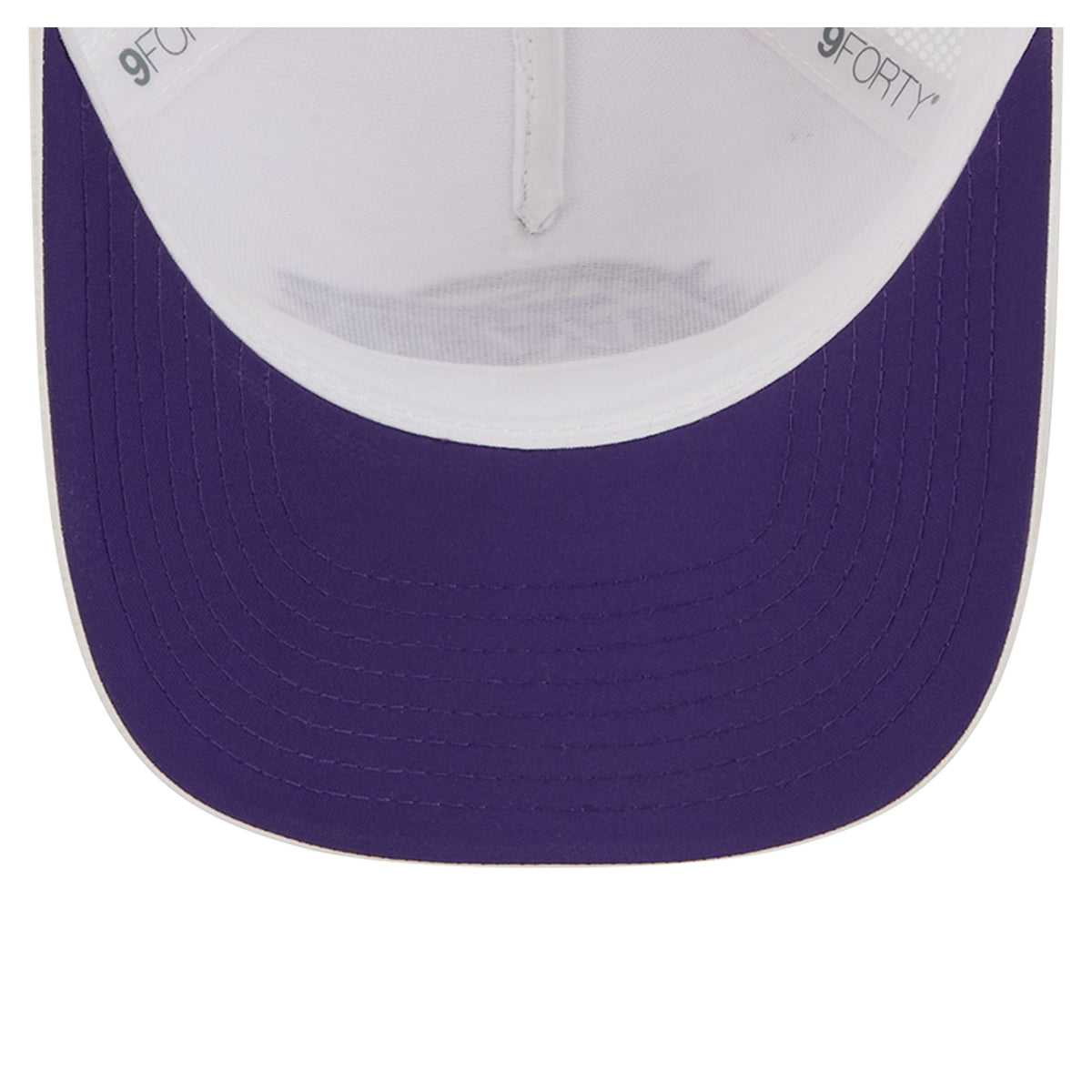 Men's Los Angeles Lakers  New Era White Featherweight Team Tape 9FORTY M-Crown A-Frame Adjustable Hat