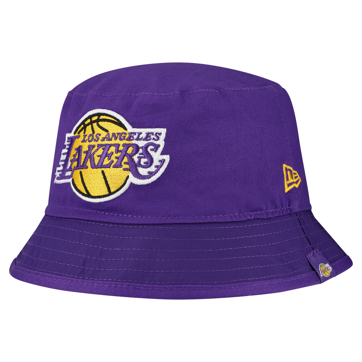 Men's Los Angeles Lakers New Era White Team Cheer Reversible Bucket Hat