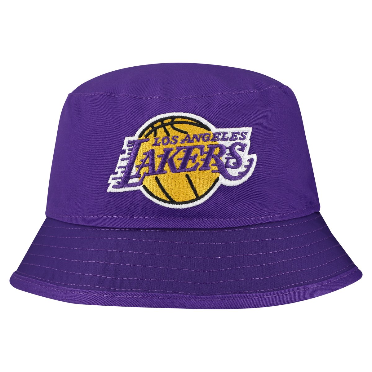 Men's Los Angeles Lakers New Era White Team Cheer Reversible Bucket Hat